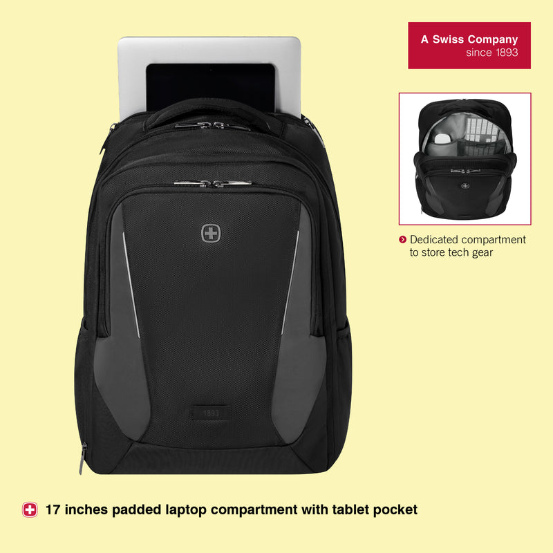 Wenger, New Essentials 2023, XE Extent 17 inches Laptop Backpack, 37 liters, Black