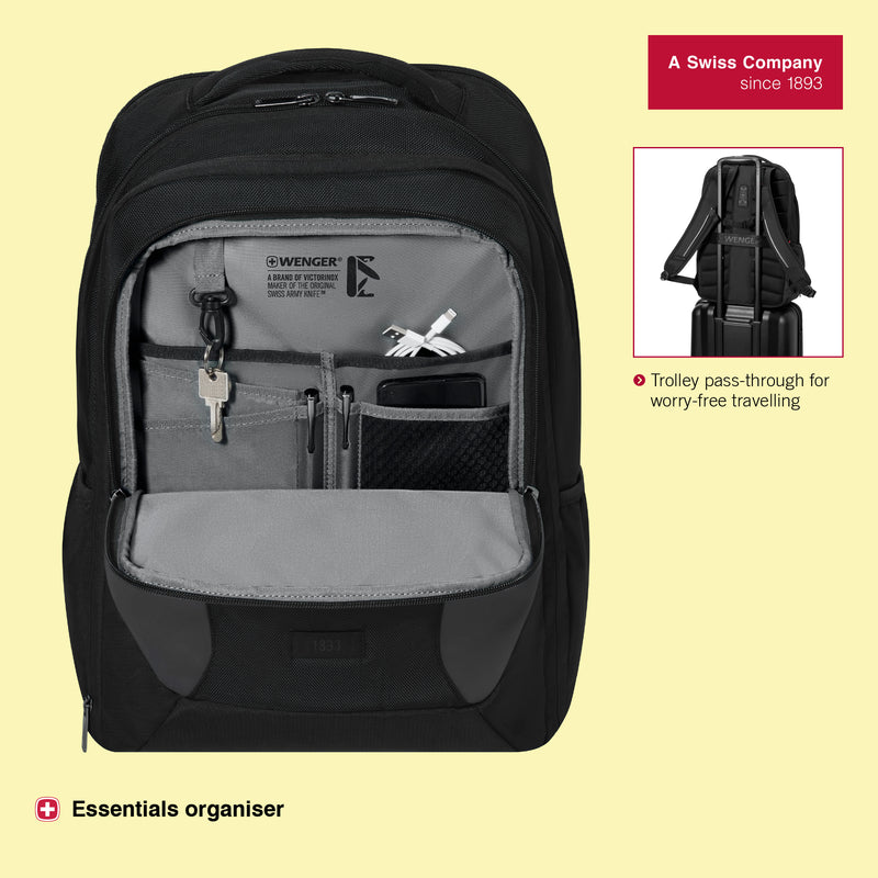 Wenger, New Essentials 2023, XE Extent 17 inches Laptop Backpack, 37 liters, Black