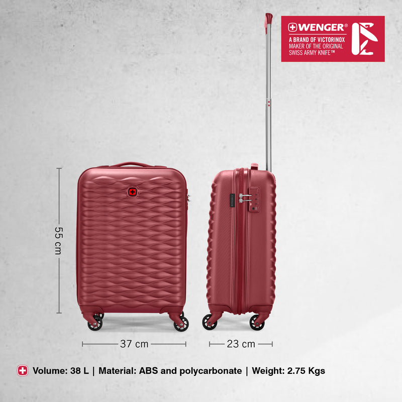 Wenger In-Flight Cabin Hardside Suitcase, 38 Litres, Red, Swiss designed