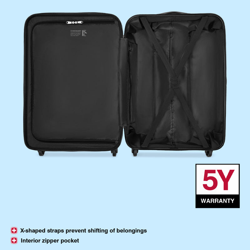 Wenger In-Flight Medium Hardside Check-In Suitcase, 64 Litres, Black, Swiss Designed