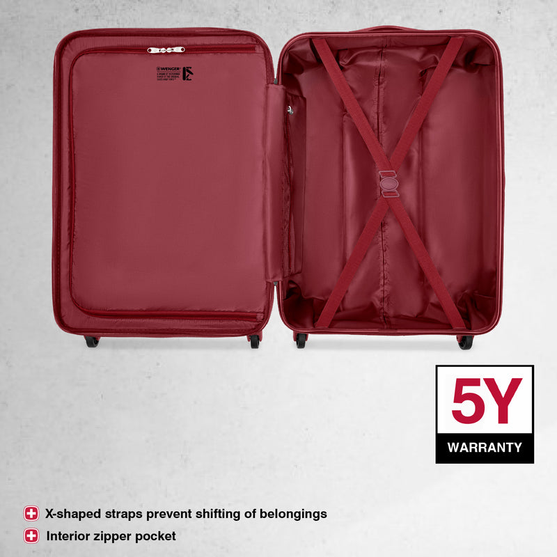 Wenger In-Flight Medium Hardside Check-In Suitcase, 64 Litres, Red, Swiss Designed