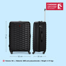 Wenger In-Flight Large Hardside Check-In Suitcase, 96 Litres, Black, Swiss Designed