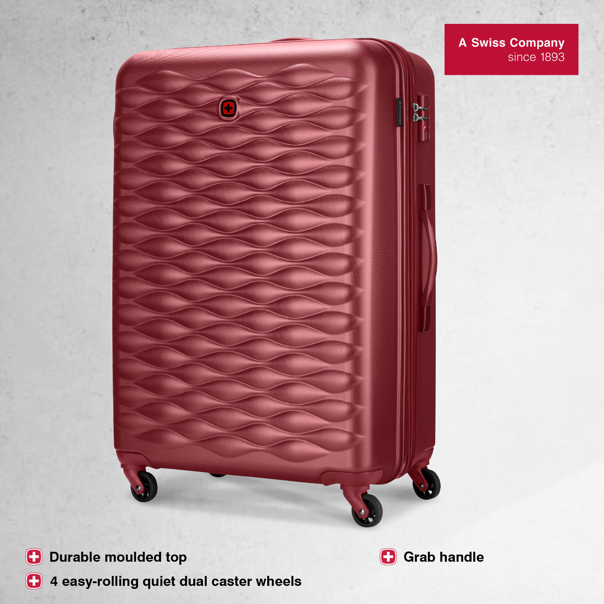 Wenger In-Flight Large Hardside Check-In Suitcase, 96 Litres, Red, Swi