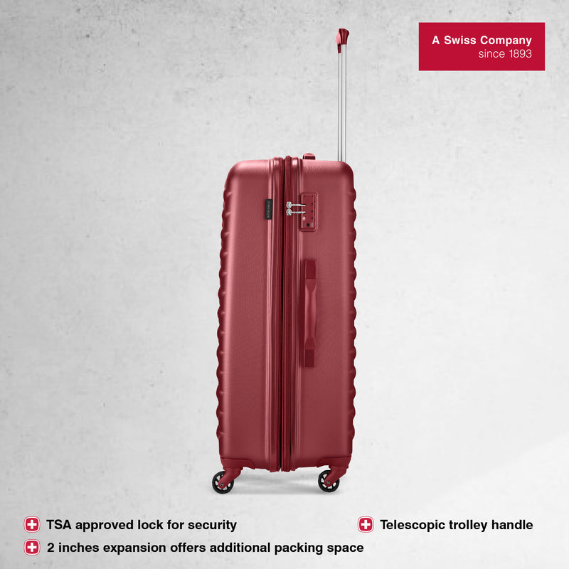 Wenger In-Flight Large Hardside Check-In Suitcase, 96 Litres, Red, Swiss Designed