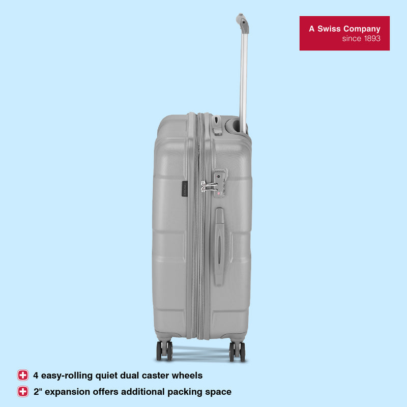 Wenger, Cote D' Azure Medium Hardside Check-In Suitcase, 64 Litres, Silver, Swiss designed