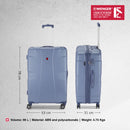 Wenger Cote D' Azure Large Hardside Check-In Suitcase, 96 Litres, Blue, Swiss designed