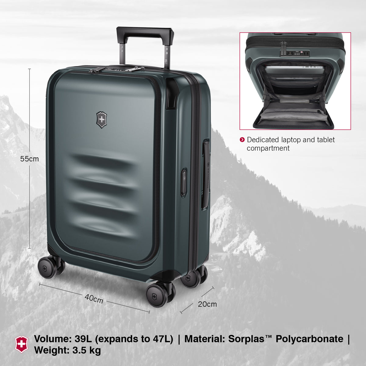 Victorinox Swiss Designed Spectra 3.0 Expandable Global Hardside Cabin