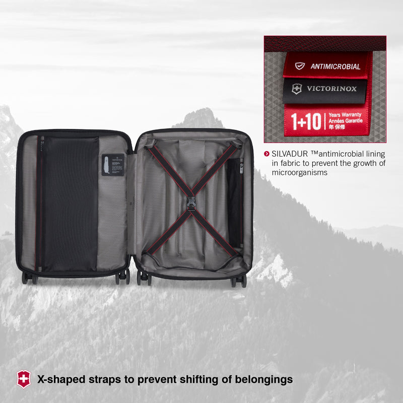 Victorinox Swiss Designed Spectra 3.0 Expandable Global Hardside Cabin Luggage, 39 litres, Storm Grey