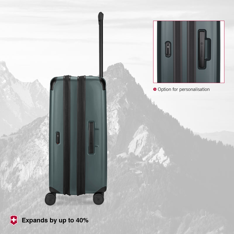 Victorinox Swiss Designed Spectra 3.0 Expandable Medium Hardside Check-in Luggage, 81 litres, Storm Grey