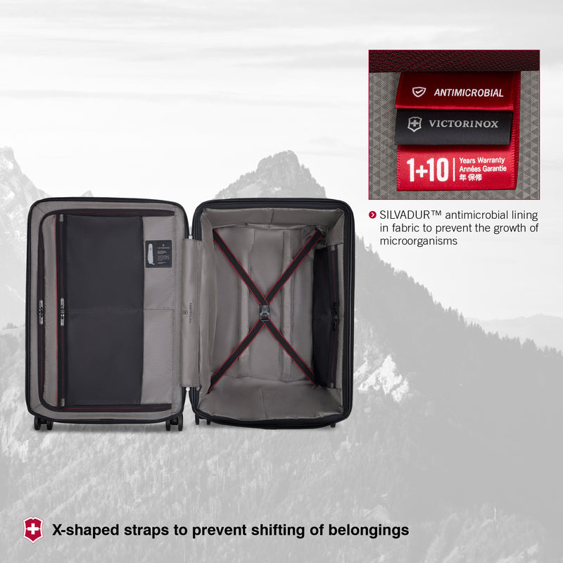 Victorinox Swiss Designed Spectra 3.0 Expandable Medium Hardside Check-in Luggage, 81 litres, Storm Grey