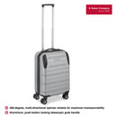 Wenger, 2 pc Set Combo, Static Pro Cabin Hardside Luggage (55 cm), Grey & Teal , Travel Suitcase Bag