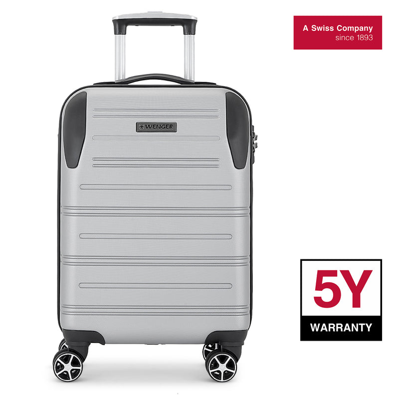 Wenger, 2 pc set Combo Static Pro Medium Hardside Luggage(67 cm), Carry-on Hardside Suitcase Luggage (55 cm), Grey