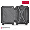Wenger, 2 pc set Combo Static Pro Cabin Hardside Luggage (55 cm), 8 Wheels, Grey, Mars Backpack (46 cm) Black/ Grey