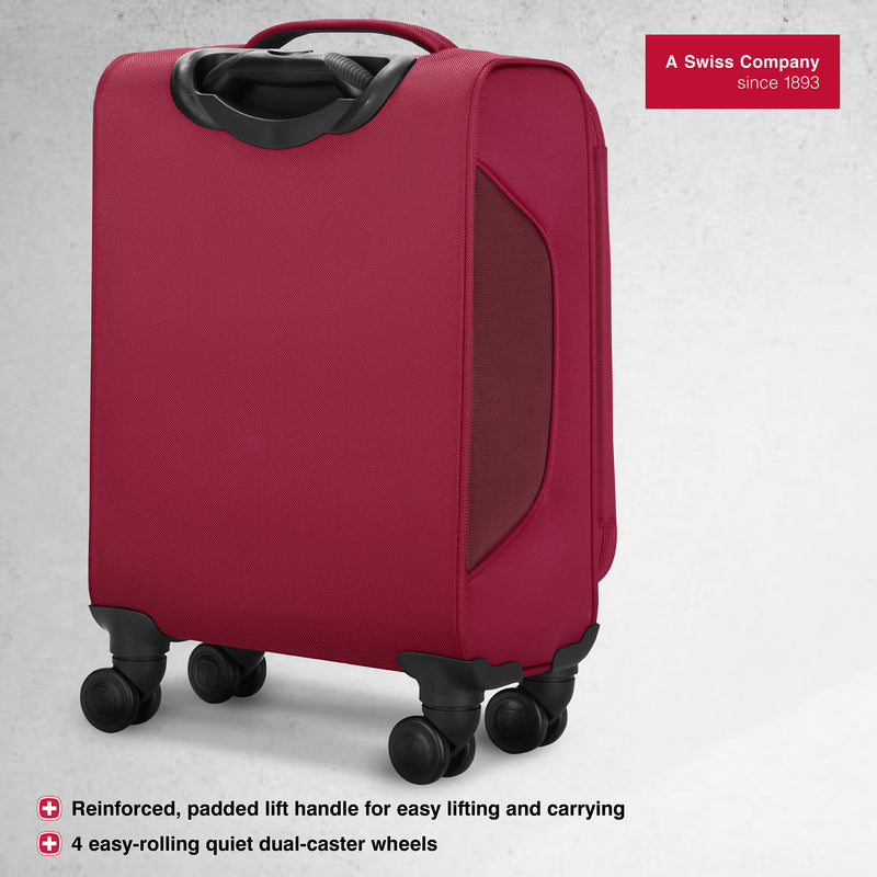 Wenger, 2 pc set Combo Fantic Cabin Softside Luggage (56 cm), Burgundy and Crango Backpack Rust Alps (46 cm)