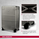 Victorinox Swiss Designed Trolley Suitcase, Lexicon Large Hardside Luggage Bag, 105 Litres, Gray