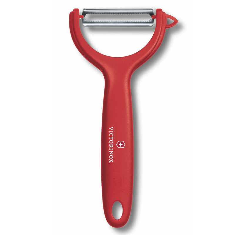 Victorinox Swiss Made, Stainless Steel Multipurpose Peeler, Serrated/Wavy Edge, Kitchen Tools, Kitchen Items, Red, Peel Tomato Kiwi