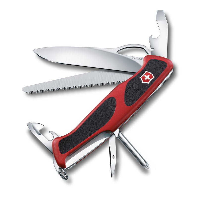 Victorinox Swiss Army Knife, Ranger 78 M Grip, Large (130 mm), Red Scale, | Outdoor Multitool Pocket Knife