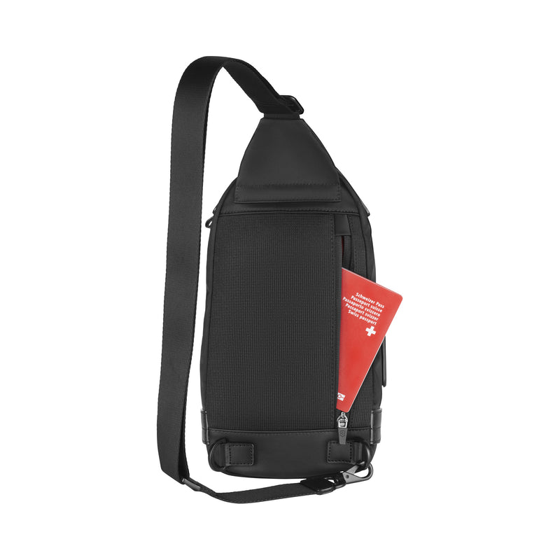 Victorinox Alox Nero Sling Bag (31 cm), 5 litres, Black, Nylon/Leather