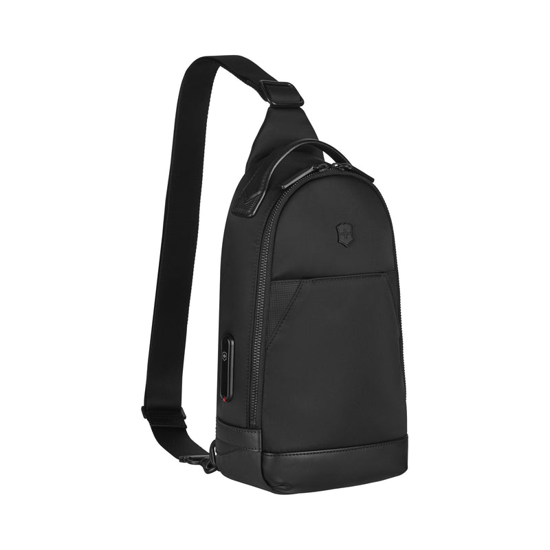 Victorinox Alox Nero Sling Bag (31 cm), 5 litres, Black, Nylon/Leather