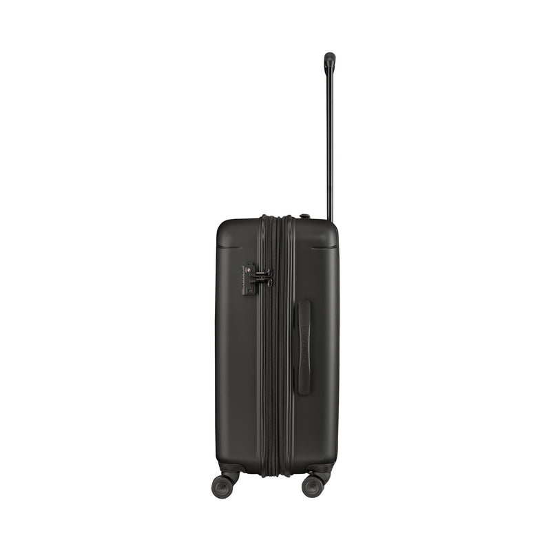 Wenger, Flyn Check-In Medium Hardside Check-In Luggage, 66 cm (65 liters), Polycarbonate/ABS Blend, Black