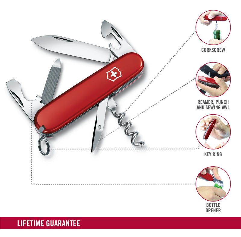 Victorinox Swiss Army Knife - Sportsman - 13 Functions 84 mm Red