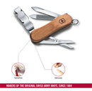 Victorinox Swiss Army Knife - NailClip Wood 580 - 6 Functions 65 mm Brown
