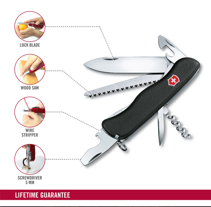Victorinox Swiss Army Knife-Forester-12 Functions Multi-utility Tool  111 mm Black