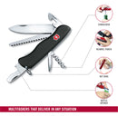 Victorinox Swiss Army Knife-Forester-12 Functions Multi-utility Tool  111 mm Black