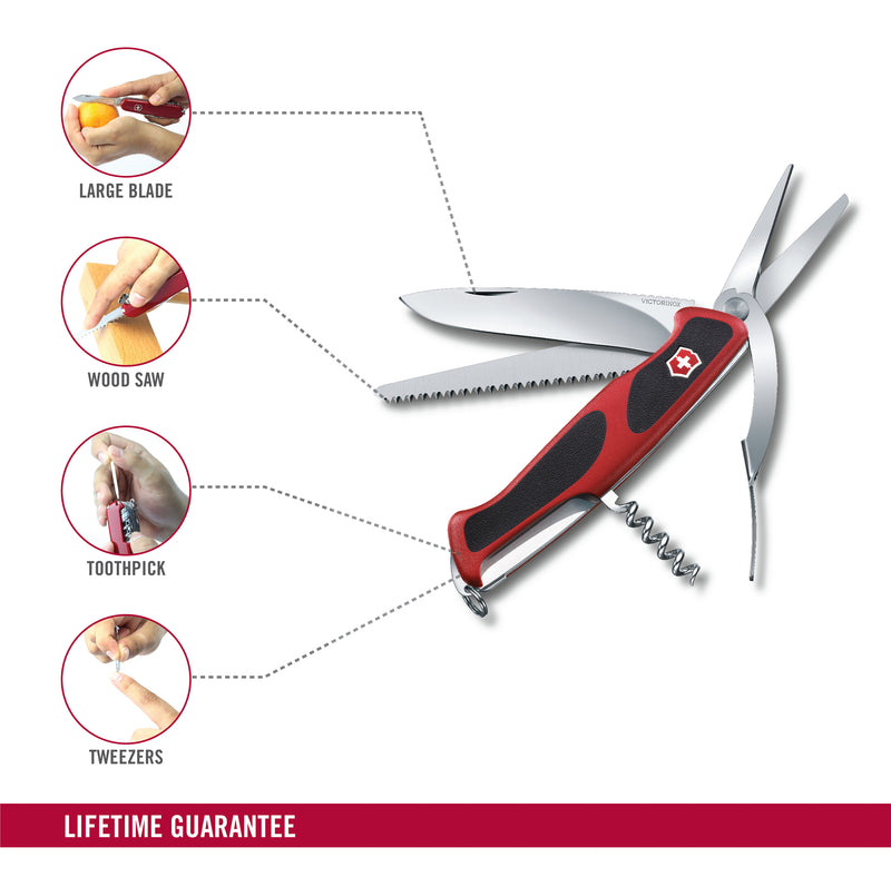 Victorinox Ranger Grip 71 Gardener Swiss Army Knife 7 Functions 130 mm Red and Black