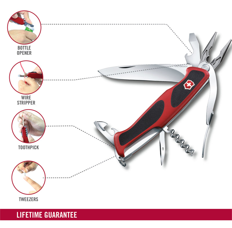 Victorinox Ranger Grip 74 Swiss Army Knife 14 Functions 130 mm Red and Black