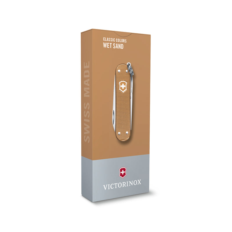 Victorinox Swiss Army Knife -SWISS CLASSICS - 5 Function, Multitool with a Pair of Scissors in Alox Scales - Wet Sand, 58 mm