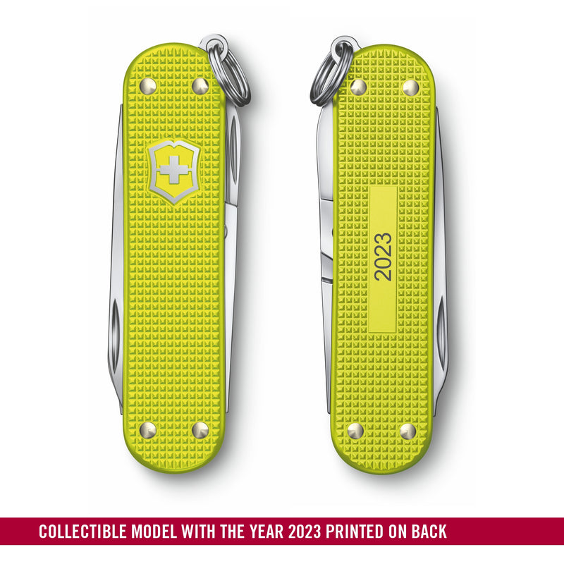 Victorinox Alox Limited Edition 2023, Classic SD 58 mm, Electric Yellow, Swiss Made