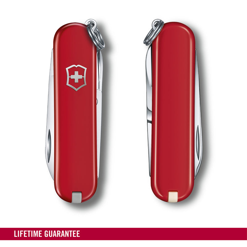Victorinox Swiss Army Knife - SWISS CLASSICS - 7 Function, Multitool with a Pair of Scissors - Red, 58 mm