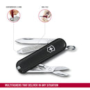 Victorinox Swiss Army Knife -SWISS CLASSICS - 7 Function, Multitool with a Pair of Scissors - Dark Illusion, 58 mm