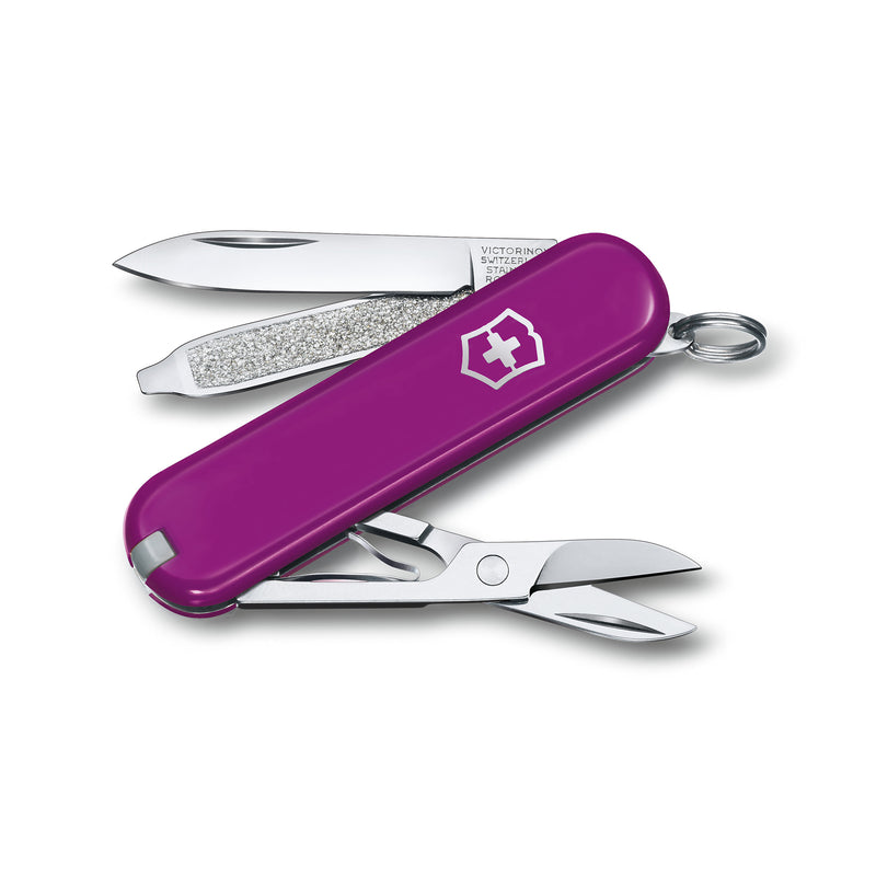Victorinox Swiss Army Knife -SWISS CLASSICS - 7 Function, Multitool with a Pair of Scissors - Tasty Grape, 58 mm