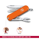 Victorinox Swiss Army Knife - SWISS CLASSICS - 7 Function, Multitool with a Pair of Scissors - Mango Tango, 58 mm