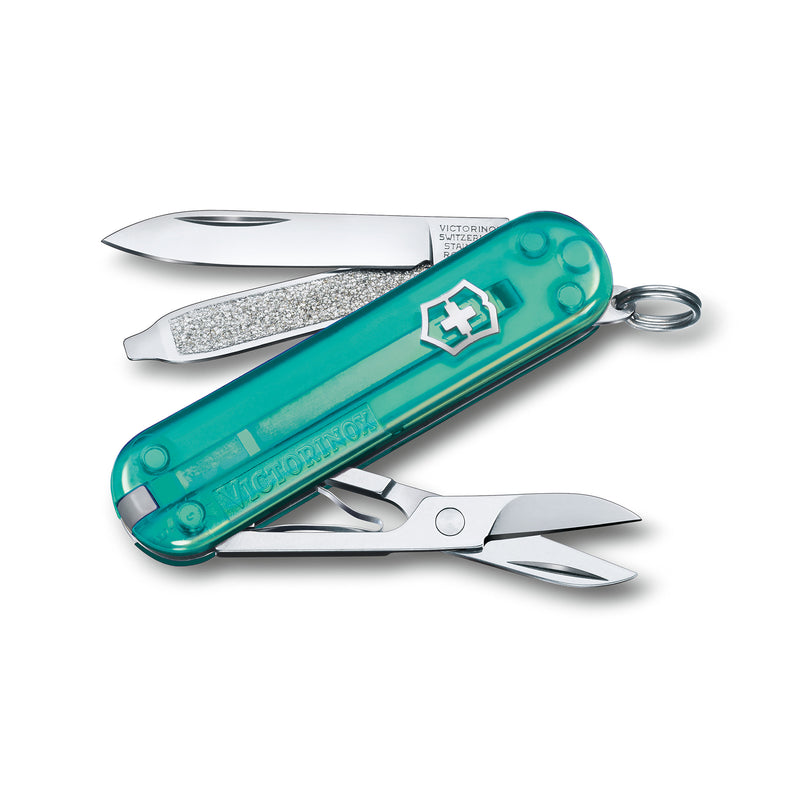 Victorinox Swiss Army Knife -SWISS CLASSICS - 7 Function, Multitool with a Pair of Scissors - Tropical Surf, 58 mm