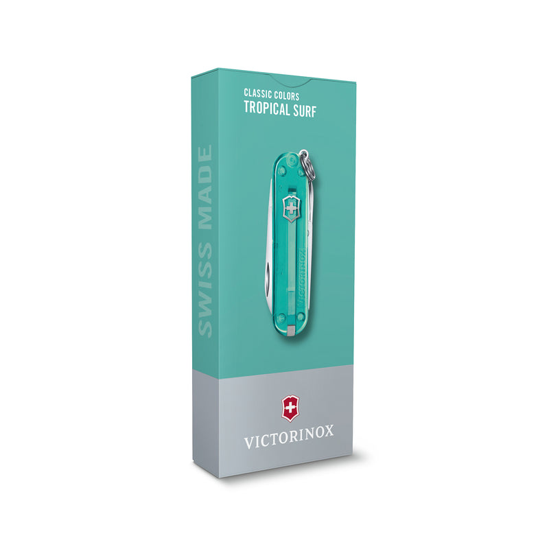 Victorinox Swiss Army Knife -SWISS CLASSICS - 7 Function, Multitool with a Pair of Scissors - Tropical Surf, 58 mm