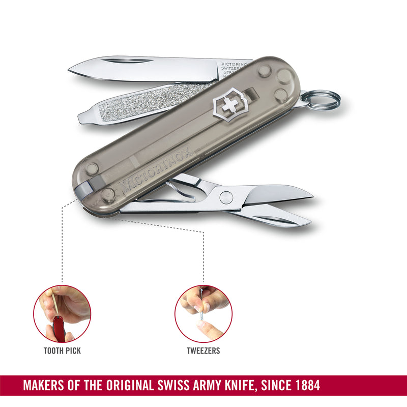 Victorinox Swiss Army Knife -SWISS CLASSICS - 7 Function, Multitool with a Pair of Scissors - Mystical Morning, 58 mm