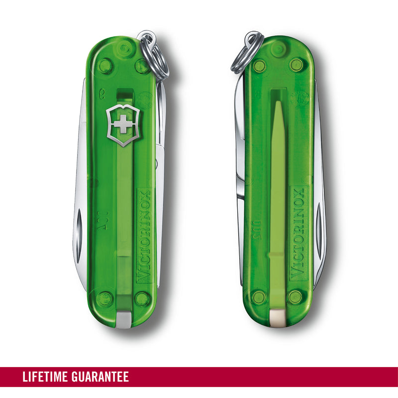 Victorinox Swiss Army Knife -SWISS CLASSICS - 7 Function, Multitool with a Pair of Scissors - Green Tea, 58 mm