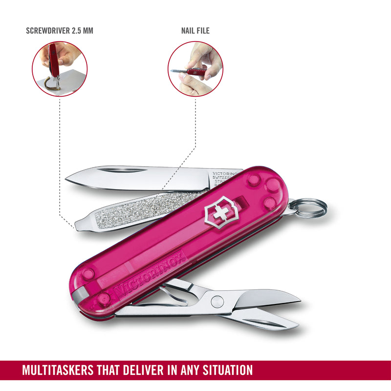 Victorinox Swiss Army Knife - SWISS CLASSICS - 7 Function, Multitool with a Pair of Scissors - Cupcake Dream, 58 mm