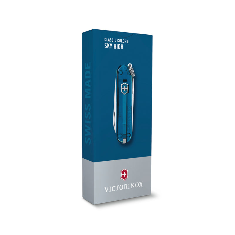 Victorinox Swiss Army Knife -SWISS CLASSICS - 7 Function, Multitool with a Pair of Scissors - Sky High, 58 mm