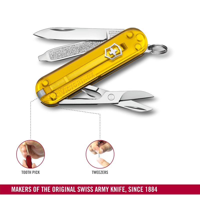 Victorinox Swiss Army Knife -SWISS CLASSICS - 7 Function, Multitool with a Pair of Scissors - Tuscan Sun, 58 mm