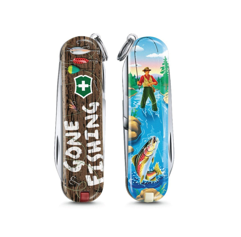 Victorinox Swiss Army Knife - Classic Limited Edition 2020 - 7 Functions Gone Fishing 58 mm Green
