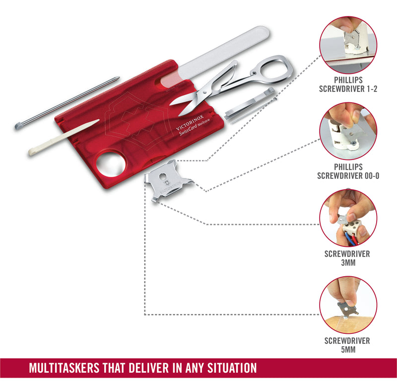 Victorinox SwissCard Nailcare - 13 Functions 82 mm Red