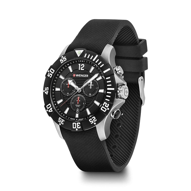 Wenger Swiss Made SEAFORCE Chrono Chronograph Black Dial Men's Watch