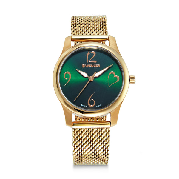 Wenger Swiss Made City Very Lady Analog Green Dial Women's Watch