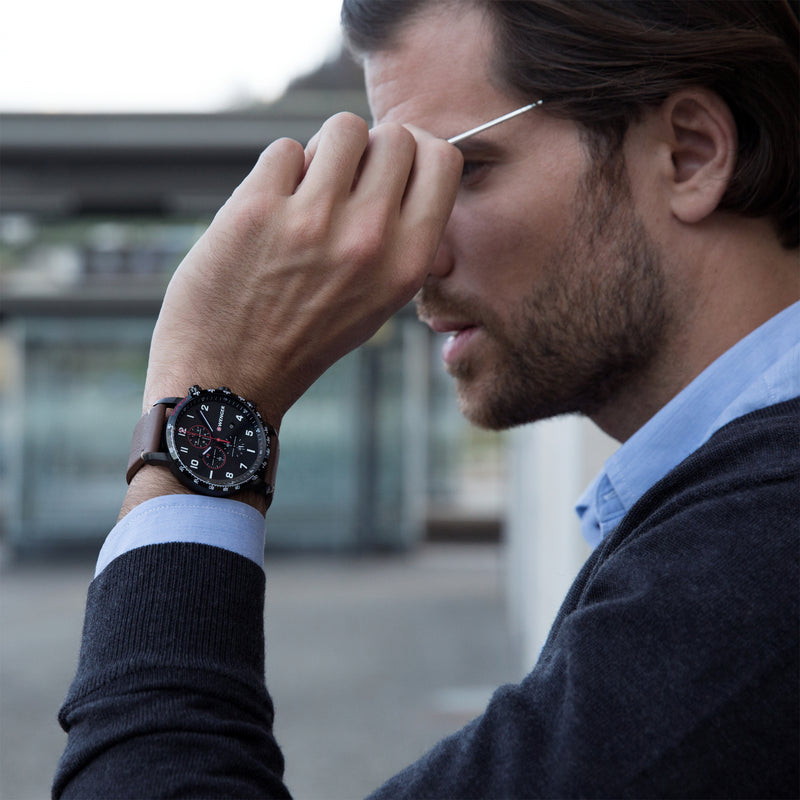 Wenger Swiss Made Attitude Chrono Chronograph Black Dial Men's Watch