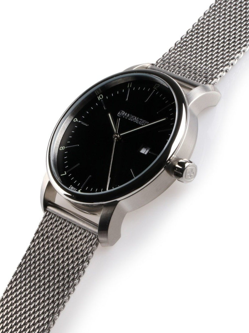 WENGER Urban Classic Analog Black Dial Unisex's Watch- Silver