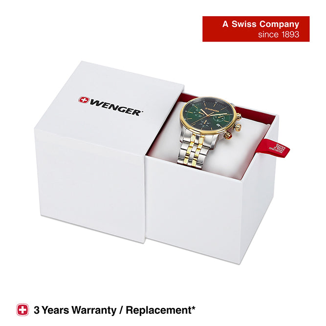 Wenger Swiss Made Urban Classic Chronograph Green Dial Men’s Watch